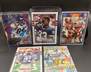 NFL Football Card Lot | Randy Moss, Jerry Rice, Andre Reed Auto, Ernest Givins Auto & Barry Foster