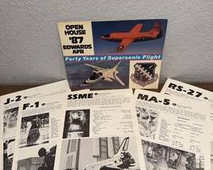 Edwards AFB Supersonic Flight Memorabilia Lot | 1987 Open House Program, Aviation Publications & Signed Chuck Yeager I