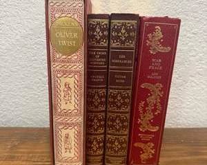 Easton Press & Franklin Library Classic Books Lot | Oliver Twist, Two Worlds, Ivanhoe & Sea-Wolf | Leather Bound Edit