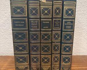 Easton Press Classic Literature Collection | 5 Leather-Bound Books | Dickens, Tolstoy, Stevenson & Thackeray