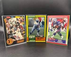 Barry Sanders Football Card Lot | Topps 1000 Yard Club, Score All-Pro & 1st Edition | Detroit Lions | Hall of Fame
