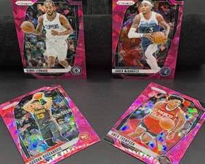 Pink Prizm NBA Parallel Card Lot | Kawhi Leonard, Amen Thompson, Jaden McDaniels & Bogdan Bogdanovic