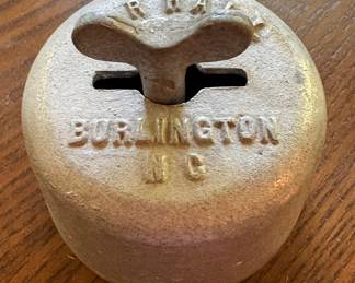 This is a vintage T.R. Hall cast aluminum butter mold or press $15