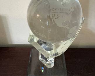 Glass Hand with Earth