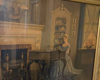 Vintage Print with Gold Frame