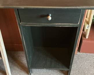 Primitive Farmhouse Style Nightstand with Drawer and Shelf