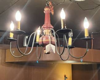 Irvin's Country Tinware Harrison Wood Chandelier