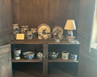 Blue and White Stoneware Pottery Collection