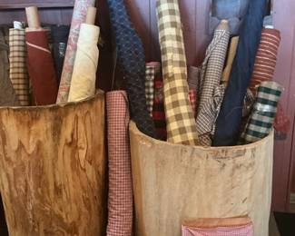 Primitive Fabric Rolls Assortment - Gingham, Plaid, and Floral