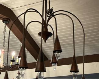 Mid-Century Modern Cone Shade Chandelier