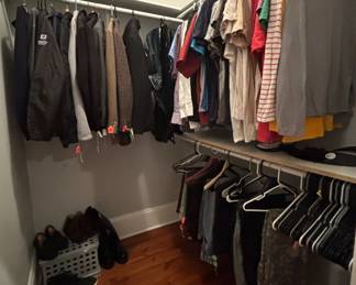 Men's coats, suit jackets, pants, Tshirts & shoes