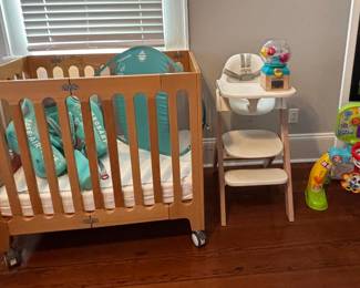 Baby crib & highchair