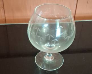 Noritake Sasaki Etched Bamboo Brandy Snifter Glass