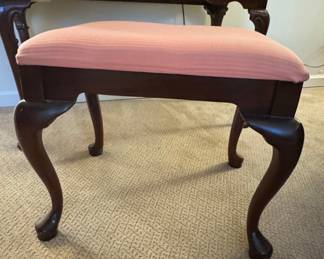 Vintage Queen Anne Style Mahogany Footstool