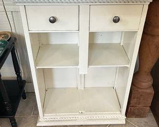 White Two-Drawer Shelf Unit