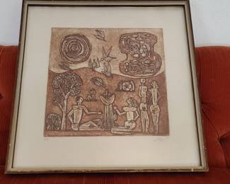 Julio Alpuy - "El Árbol de la Vida" Etching, 1970
