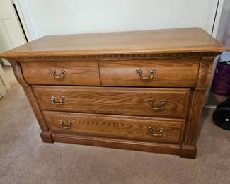 Oak Dresser with Carved Accents