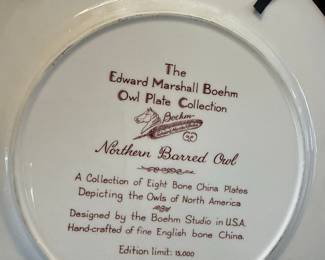 Edward Marshall Boehm "Barred Owl" Collector Plate