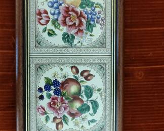 Vintage Tilecrafts Fruit and Floral Ceramic Tile Tray