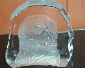 Crystal D'Arques Glass Owl Paperweight