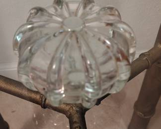 Glass Ashtray with Metal Stand