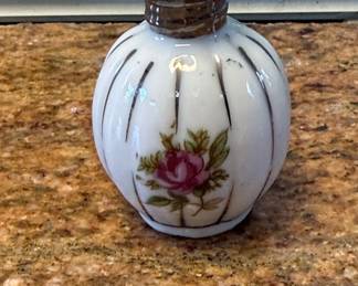 Vintage Porcelain Rose Salt Shaker