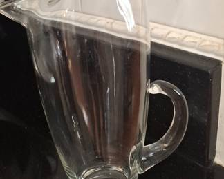 Clear Glass Pitcher with Handle