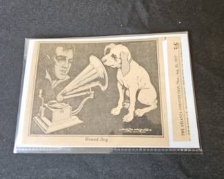 Elvis Presley 'Hound Dog' Newspaper Clipping