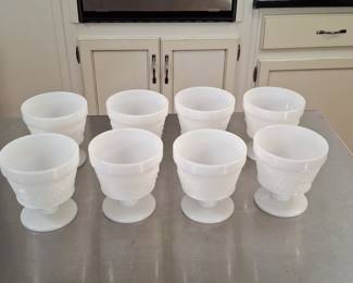 Anchor Hocking Milk Glass Harvest Grape Sherbet Cups