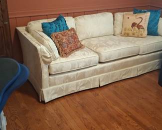 Henredon Damask Upholstered Sofa