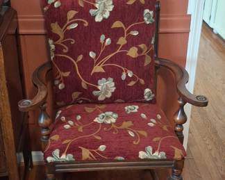 Antique Armchair with Floral Upholstery