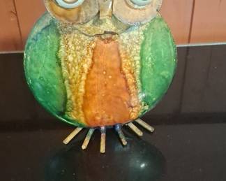 Recycled Metal Owl Figurine