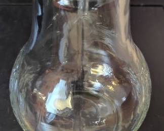 Clear Glass Pitcher with Embossed Clipper Ship Design