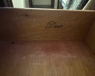 Vintage Queen Anne Style Vanity Table with Tri-Fold Mirror and Stool