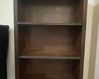 Dark Wood Three-Shelf Bookcase