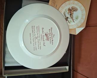 Edward Marshall Boehm "Eastern Screech Owl" Collector Plate