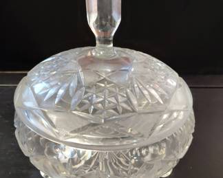 Vintage Cut Crystal Candy Dish with Lid