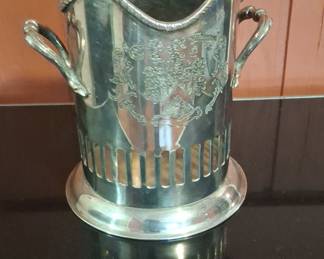 Silver Plated Wine Bottle Holder with Crest
