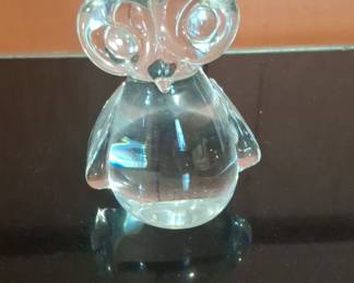 Vintage Glass Owl Figurine Paperweight