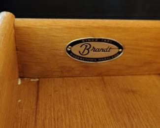 Brandt "Bamboo" Side Table with Drawer and Magazine Rack