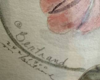 Mary Vincent Bertrand Signed Floral Watercolor Print