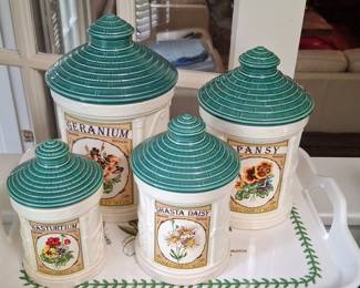 Hearth & Home Designs 1991 Ceramic Garden Seed Canister Set