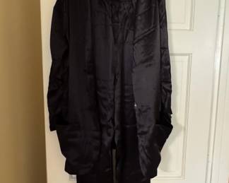 Kawai Women's Black Satin Pajama Set