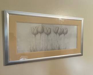 Pencil Sketch of Tulips Framed Art