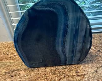 Large Blue Agate Geode Slice