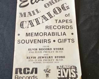 Elvis Presley Mail Order Catalog of Tapes, Records, Memorabilia, Souvenirs, and Gifts
