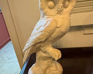 A. Santini Hand Made in Italy Alabaster Owl Figurine