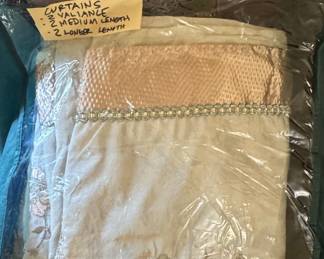 Custom Embroidered Curtains and Valence Set