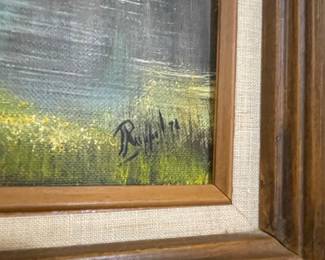 Original Oil Painting of a Watermill Scene by R. Haffel