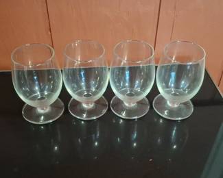 Set of 4 Clear Brandy Snifter Glasses
